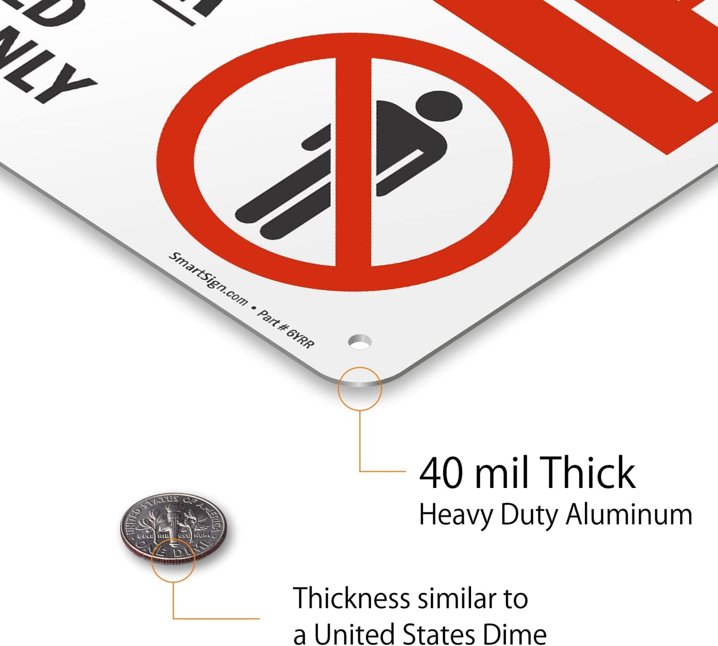 SmartSign 7 x 10 inch “Restricted Area - Do Not Enter, Authorized Personnel Only” Metal Sign with Symbol, 40 mil Laminated Rustproof Aluminum, Red, White and Black, Made in USA