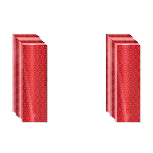 Non Fading Red Reflective Stickers 2 inch X 6 inch, Outdoor Waterproof High Visibility Warning Safety Adhesive Reflector Tape (20 Pcs)