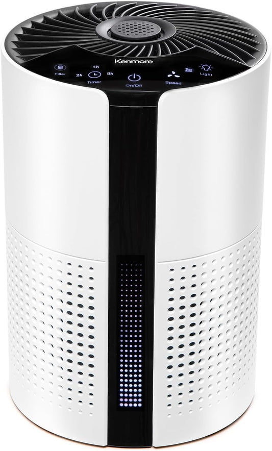 Kenmore PM1010 Air Purifiers for Bedroom Up to 348 Sq.Foot with H13 True HEPA Filter, Child Lock, Sleep Mode for Small Rooms