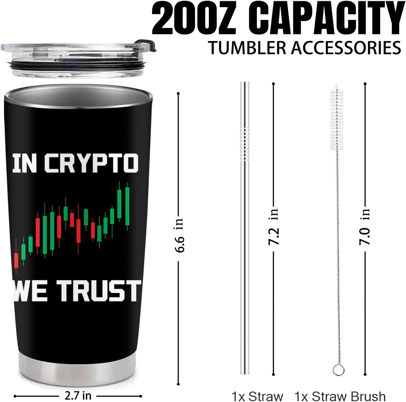 Crypto Gifts for Men - Crypto Stainless Steel Vacuum Insulated Tumbler 20 Oz