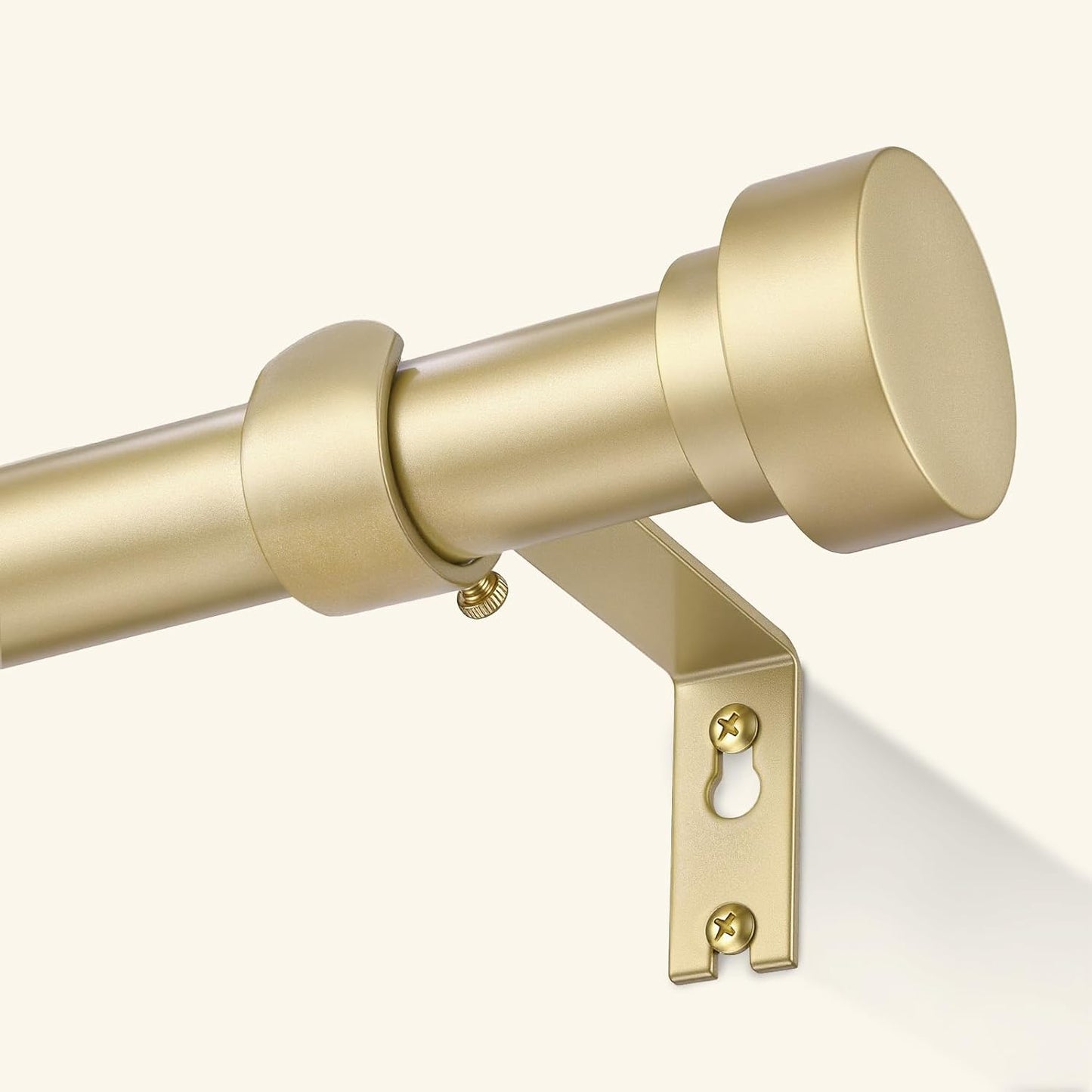 GEEBOBO Gold Curtain Rods for Windows 72 to 144 Inch, 1 Inch Adjustable Heavy Duty Decorative Window Curtain Rod, W1 (Gold, 32"-150")