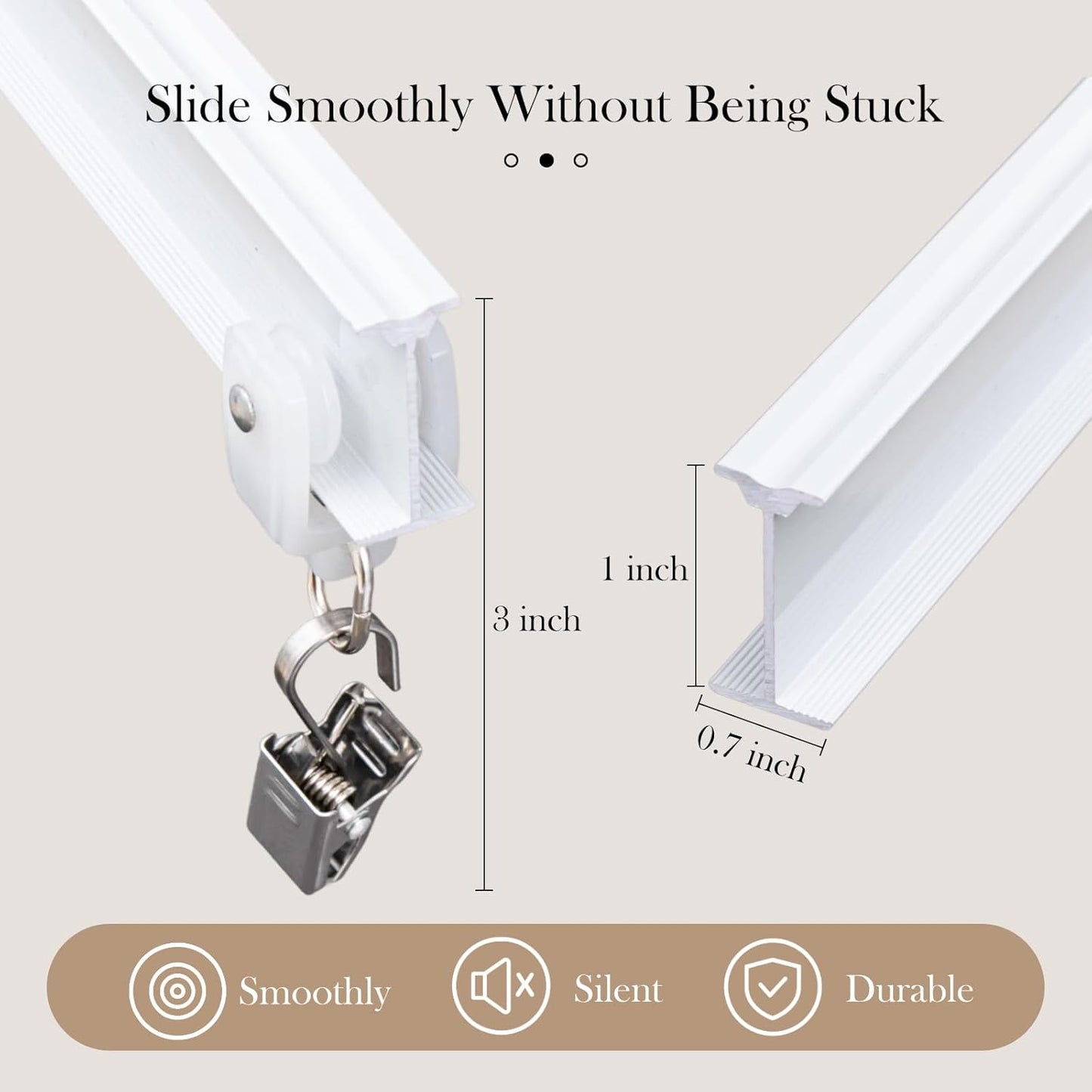 Flexible Ceiling Curtain Tracks, Ceilings Track for Curtains, Aluminum Curtains Track Ceilings Mount,Wall Mount Curtain Rail, Ceiling Curtain Rod, Sliding Curtain Tracks with Clips (White 21FT)