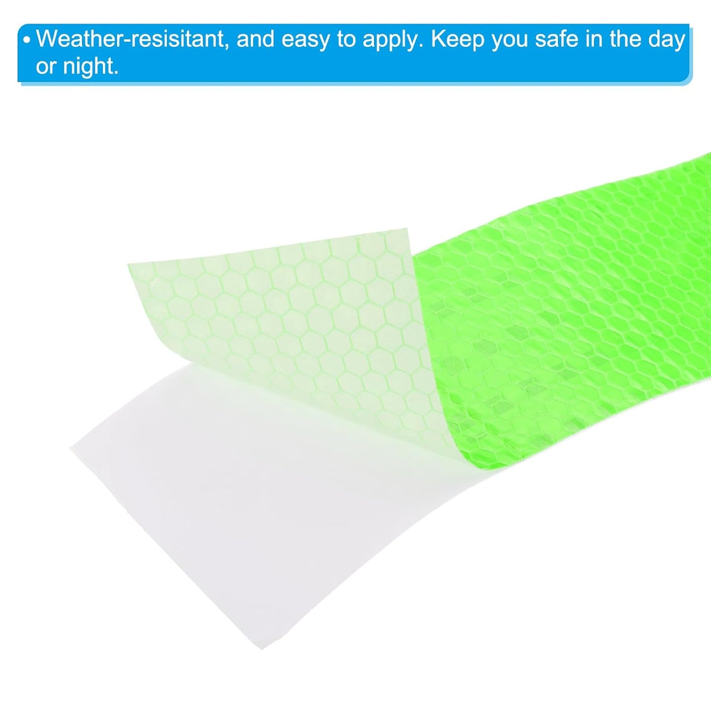 PATIKIL 4 Inch x 10 ft Reflective Tape, 1 Roll Waterproof Self Adhesive High Visibility Caution Warning Safety Tape Reflector with Scraper for Trucks Trailers Cars, Green