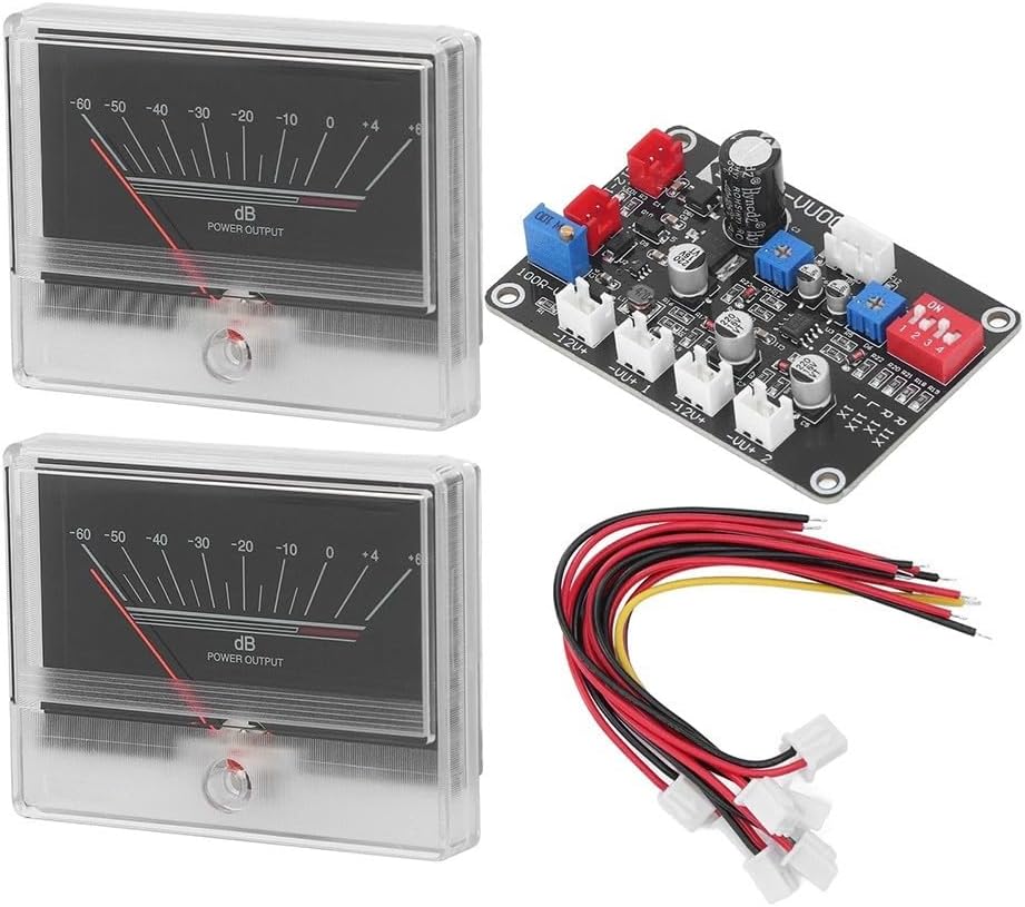Power Amplifiers VU Meter with Driver Board Kit Backlit Audio Level Indicator 2 Analog Meters VU Meter Audio Level Panel Indicator 960uA Sensitivity