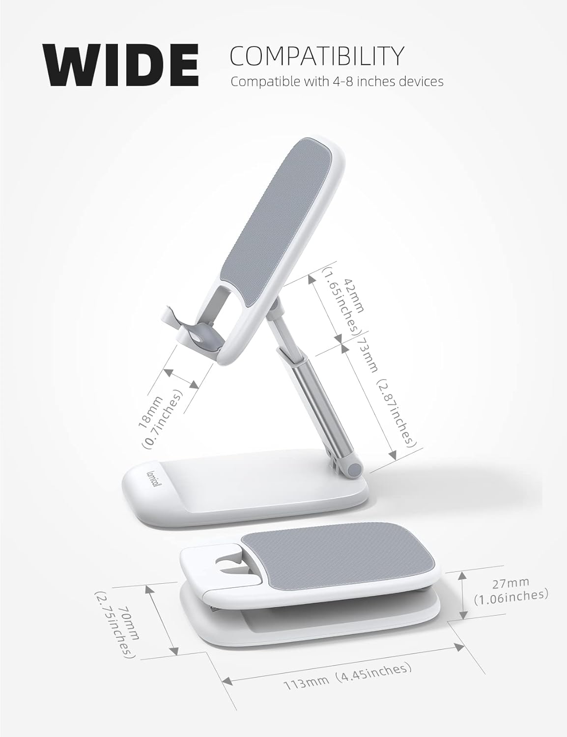 Lamicall White Cellphone Stand, Xmax Gift for Men Women Mother Father Girls Boys Coworkers, Desk Accessories, Telephone Stands, Workspace Organizersf, Gifts for Christmas