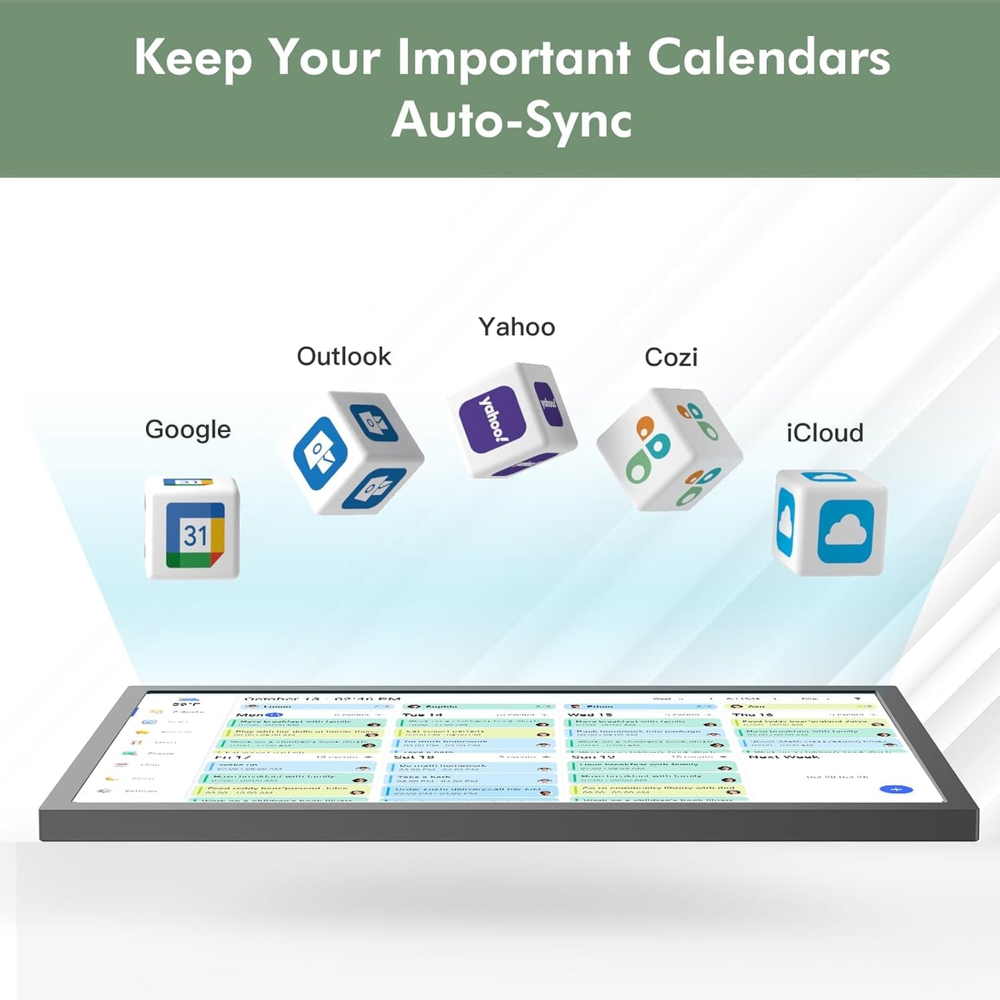 Digital Wall Calendar Chore-Chart-for-Business Planner - 27 inch Touchscreen Interactive Display Electronic Calendar for To Do List, Auto-Sync Calendars, Wall & Dask Mountable, Christmas Gifts for Mom