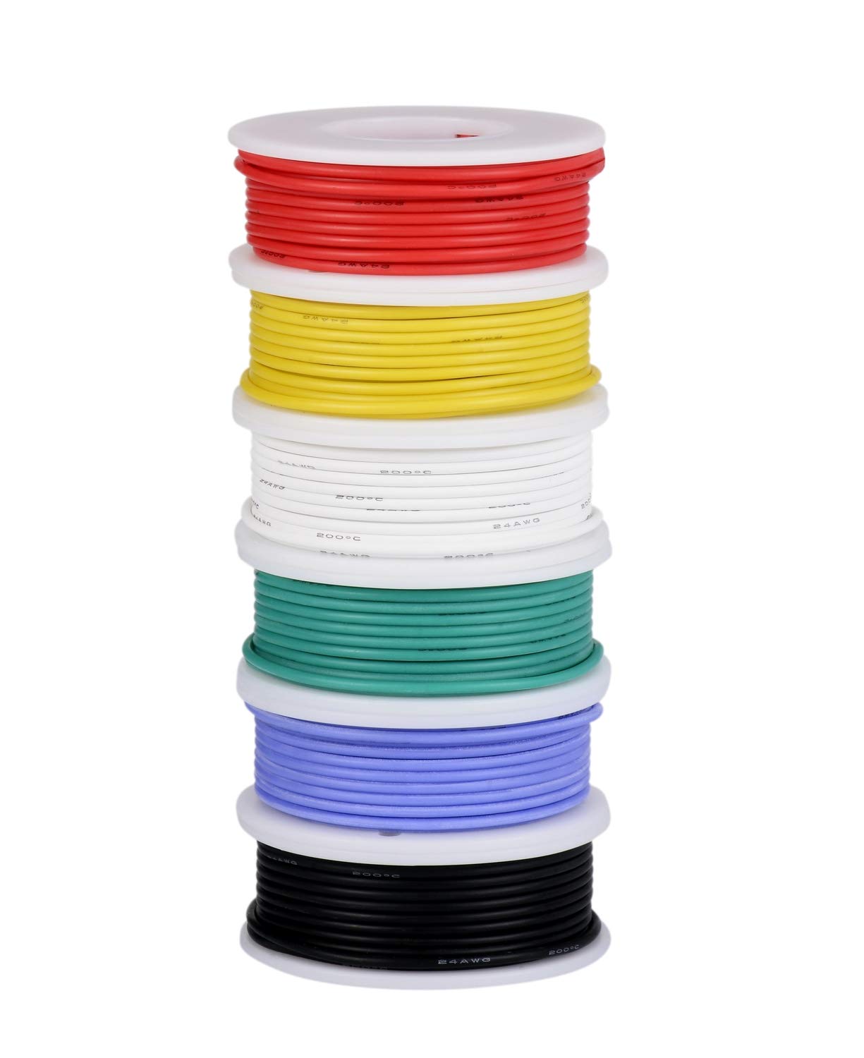 TUOFENG 18awg Silicone Wire,20ft Each Colors,18awg Cable Hook up Wire, 6 Colors Silicone Rubber Insulated/Tinned Copper/Flexible/18 Gauge Wire Set