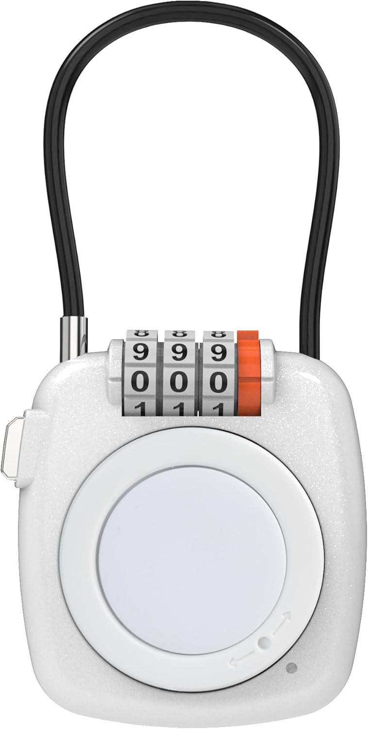 [Apple MFi Certified] iOS Tracking Tag & AirTag Holder Combination Lock, Compatible with Apple Find My, GPS Tracker Secure Case, Air TagHolder Lock for Travel Luggage, Suitcase, Backpack, Stroller