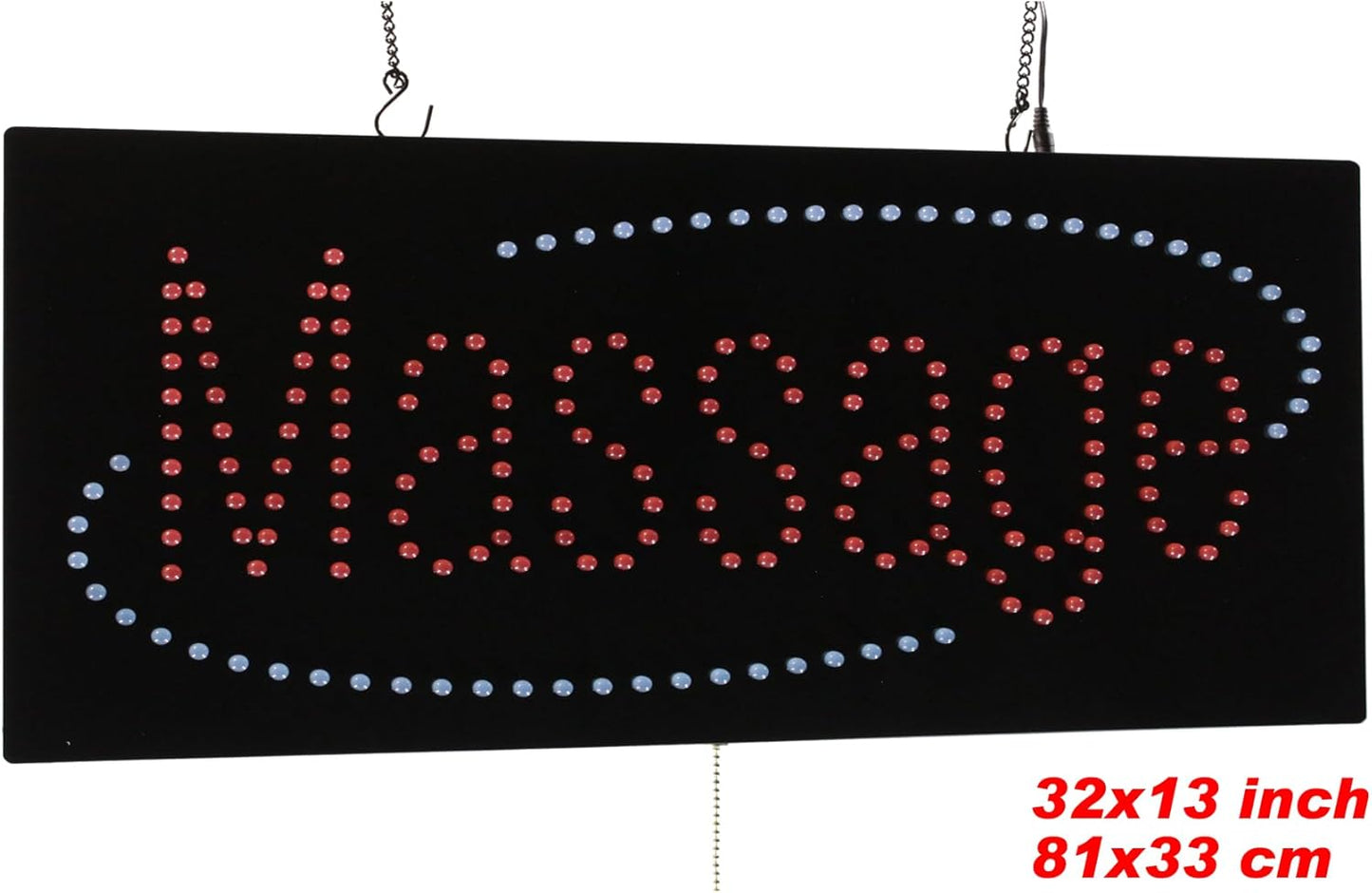 Massage Sign, Jumbo Size, 32"x13", 81x33cm, TOPKING, LED, Neon, Florescent, Signage, Signboard, Display, Billboard, Screen, Grand Opening, Gift