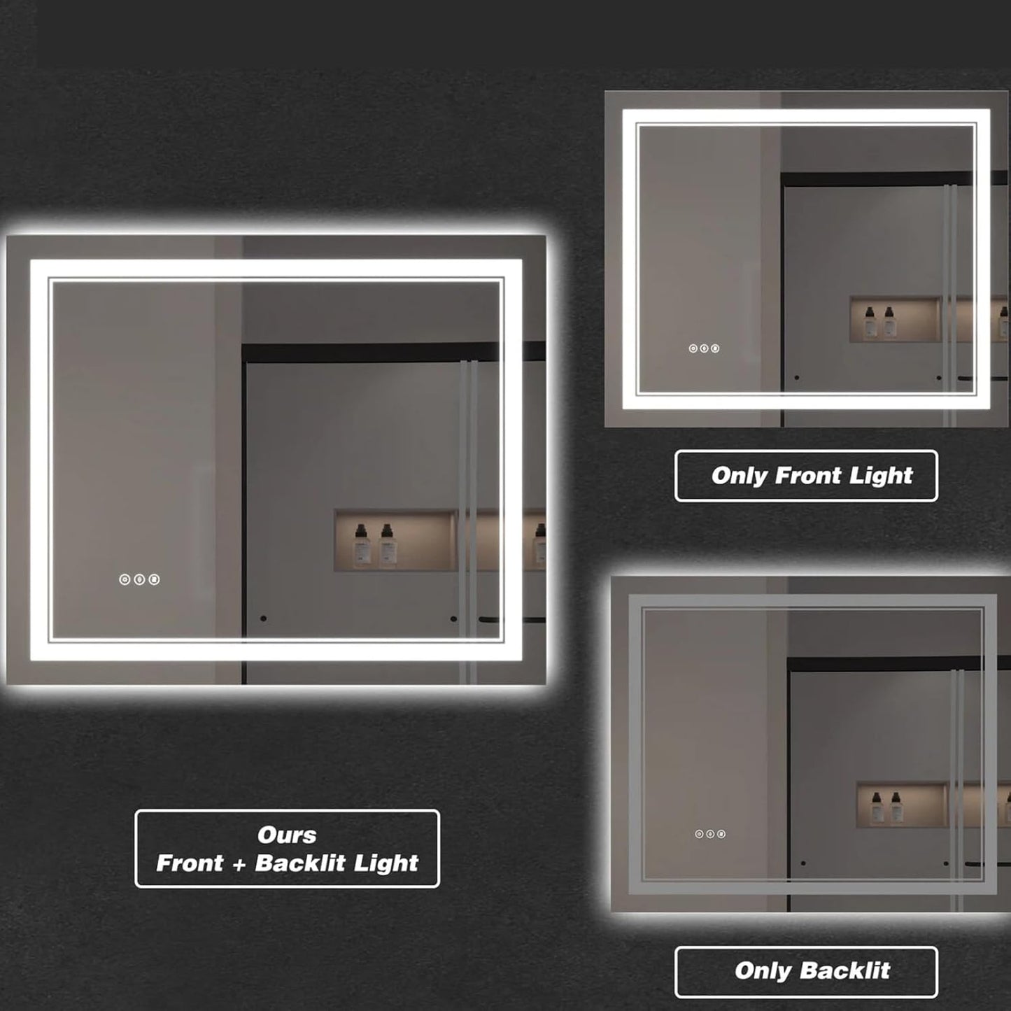 LED Bathroom Mirror with Lights, Wall Mirrors