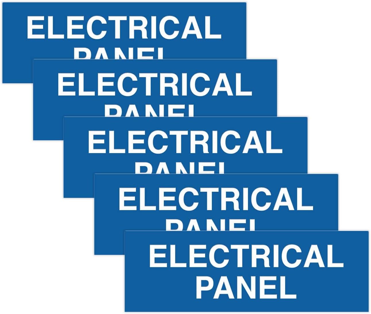 All Quality Basic Electrical Panel Sign - Fire Regulation Safety Compliance Sign - Blue - Large (5 Pack)
