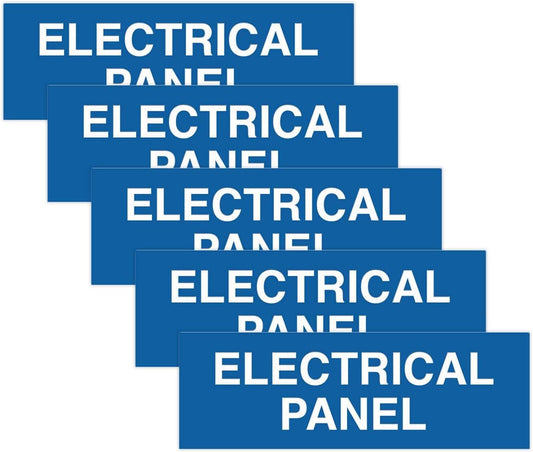 All Quality Basic Electrical Panel Sign - Fire Regulation Safety Compliance Sign - Blue - Small (5 Pack)