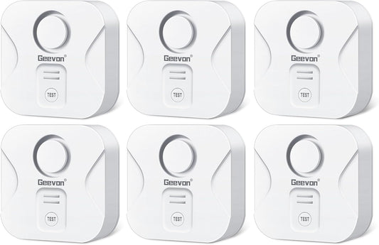 Geevon 2 Pack Water Leak Detectors for Home, 100dB Loud Water Alarm Sensor Leak Detection with Drip Alert for Basements, Laundry Rooms, Kitchen, IP56 Waterproof(Battery Included)