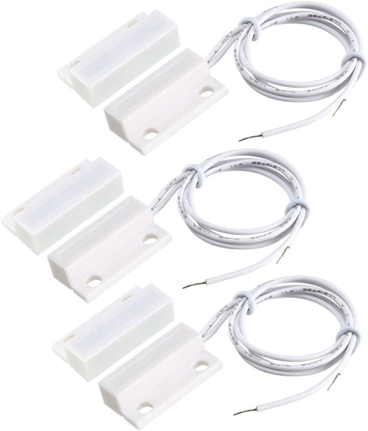 uxcell 30pcs MC-38 Surface Mount Wired NC Door Sensor Alarm Magnetic Reed Switch White