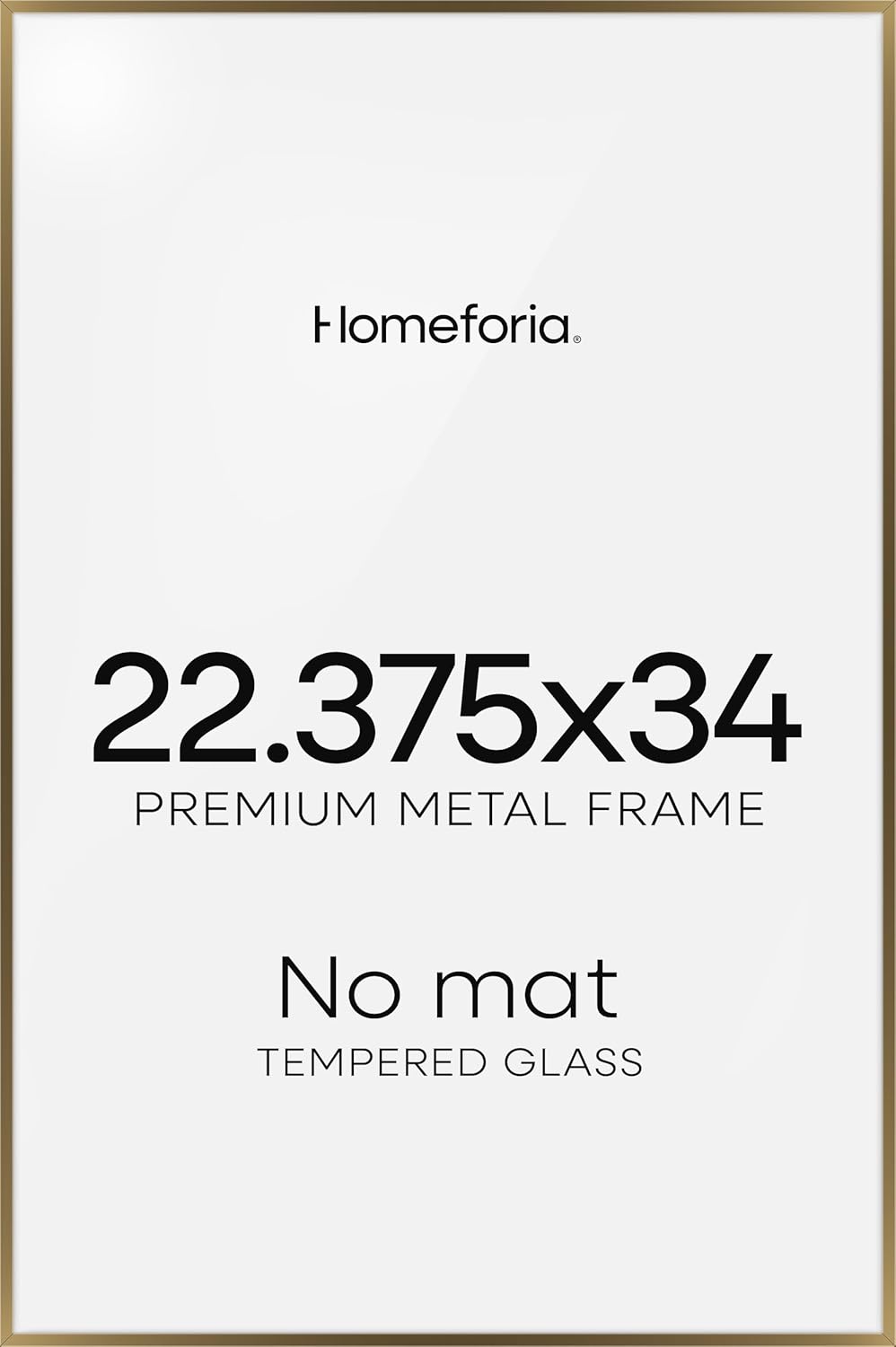 Homeforia 22.375x34 Bronze Puzzle Frame, High End Metal 22.375 x 34 Picture Frames without Mat, 34x22.375 Brass Poster Frames for Wall, 22.375by34 Puzzle Art Frames, Tempered Glass, Wall Kit, Set of 1