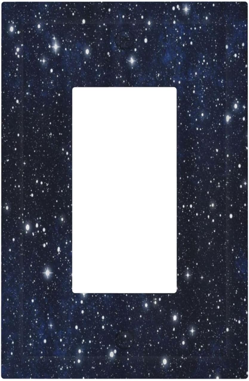Decorative Light Switch Cover Night Sky Star Cosmic Starry Fantasy Galaxy Universe Space Single Rocker Personalized Wall Plate Switchplate 1 Gang Outlet Covers Decora Light Switch Plate