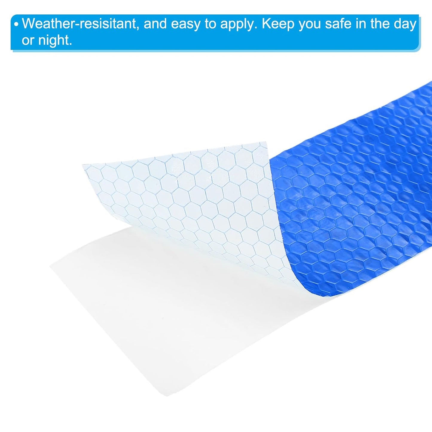 PATIKIL 6 Inch x 33 ft Reflective Tape, 1 Roll Waterproof Self Adhesive High Visibility Caution Warning Safety Tape Reflector with Scraper for Trucks Trailers Cars, Blue