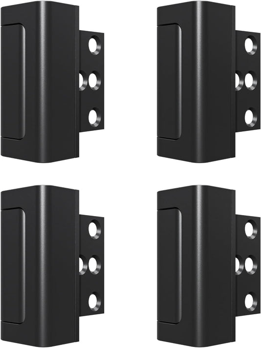 4Pack Home Security Door Reinforcement Lock Childproof, Door Locks for Kids Safety, Door Lock Latch Stopper for Front Door Inside Top of Door, Aluminum Construction Finish