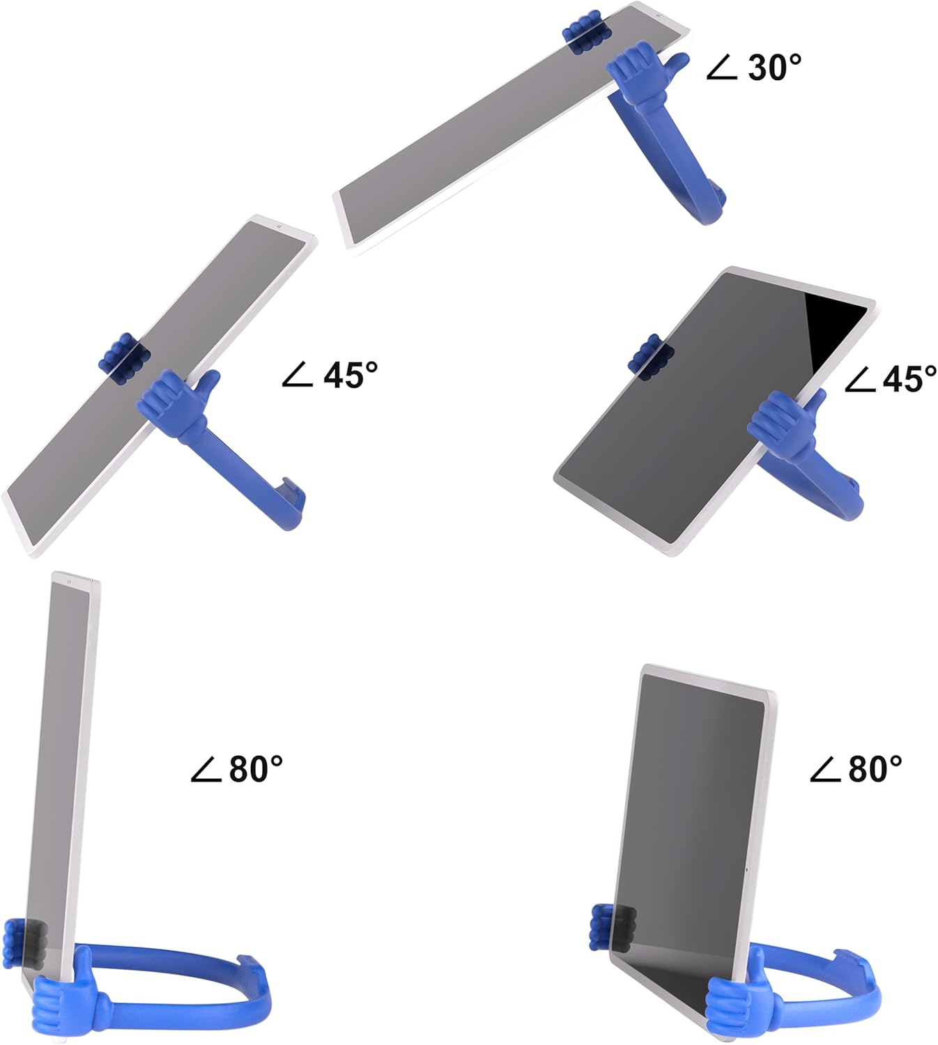 Honsky Adjustable Tablet Stand, Portable Phone Holder for Desk Bed - Multi-Angle Drawing Stand Compatible with All Tablets (Blue & Yellow)