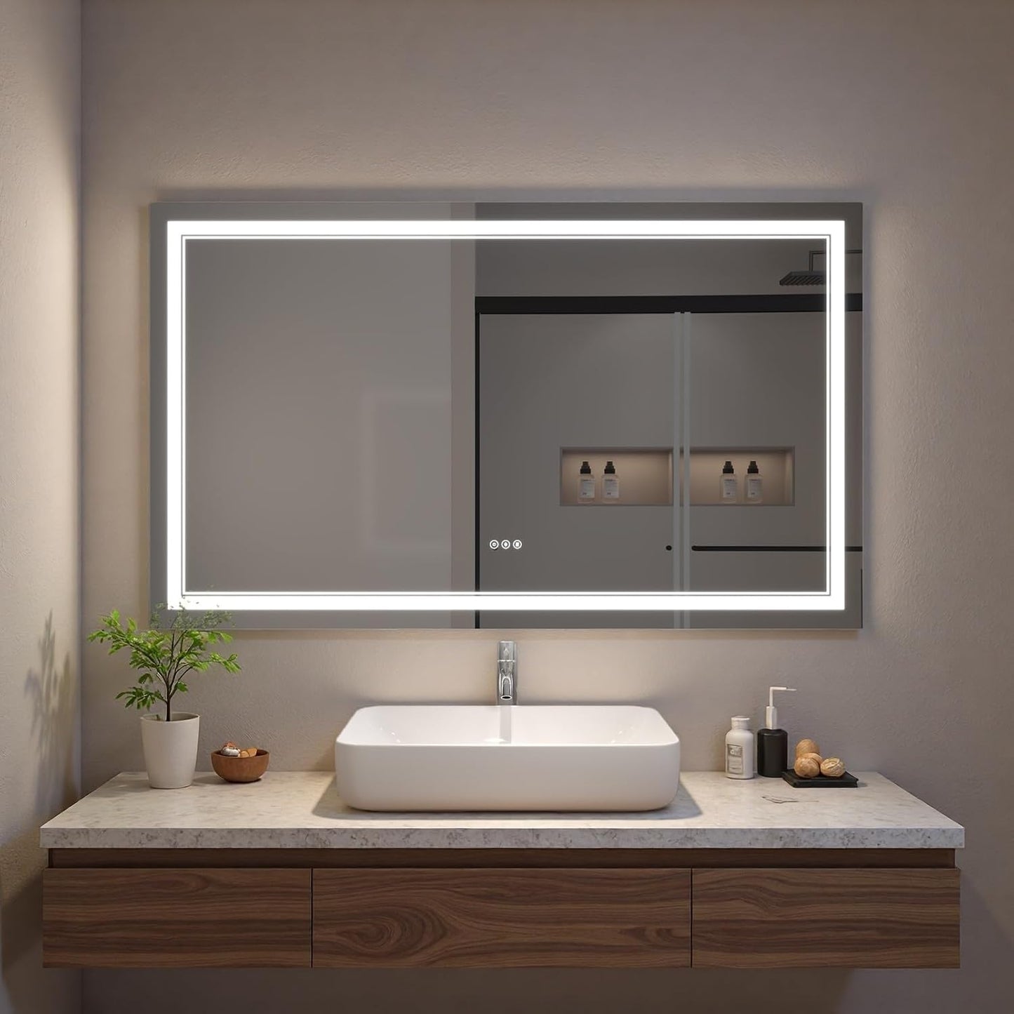 LED Bathroom Mirror with Lights, Wall Mirrors