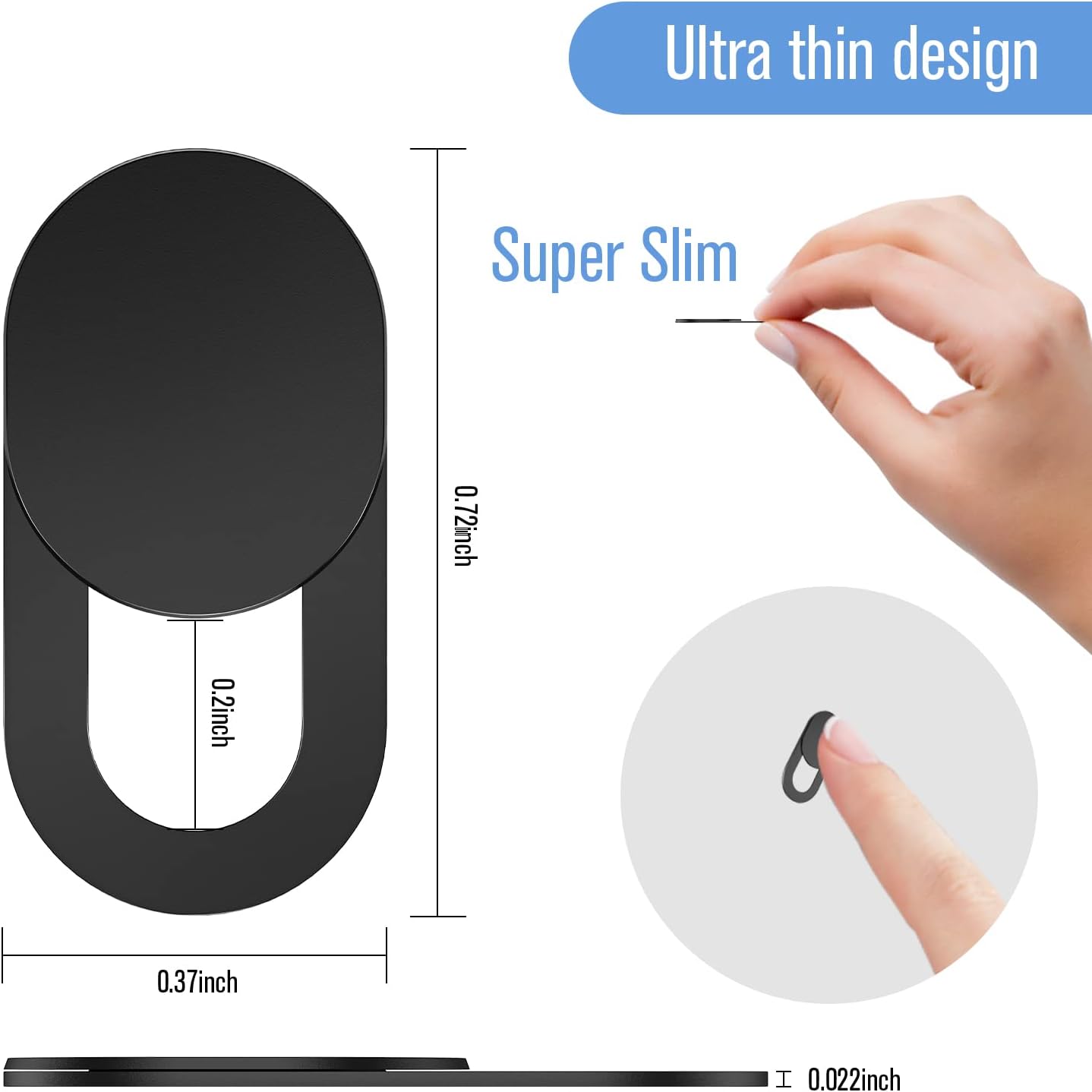 Laptop Camera Cover Slide, [8 Pack] Ultra-Thin Webcam Cover Compatible with Camera for MacBook,Laptop,PC,Computer,iMac,iPad. 0.022in Thick Web Blocker Protect Your Privacy and Security