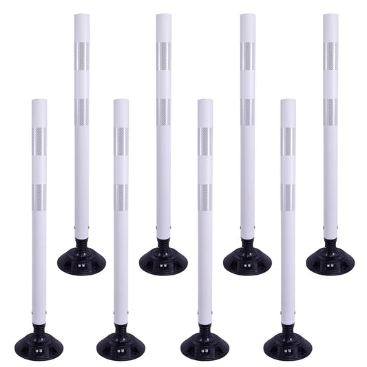 36 Inch Heavy Duty Traffic Cones 8-Pack with Spring Base - OrangeStar Reflective Safety Cones for Construction Zones, Highways, Parking Lots - White Road Delineators