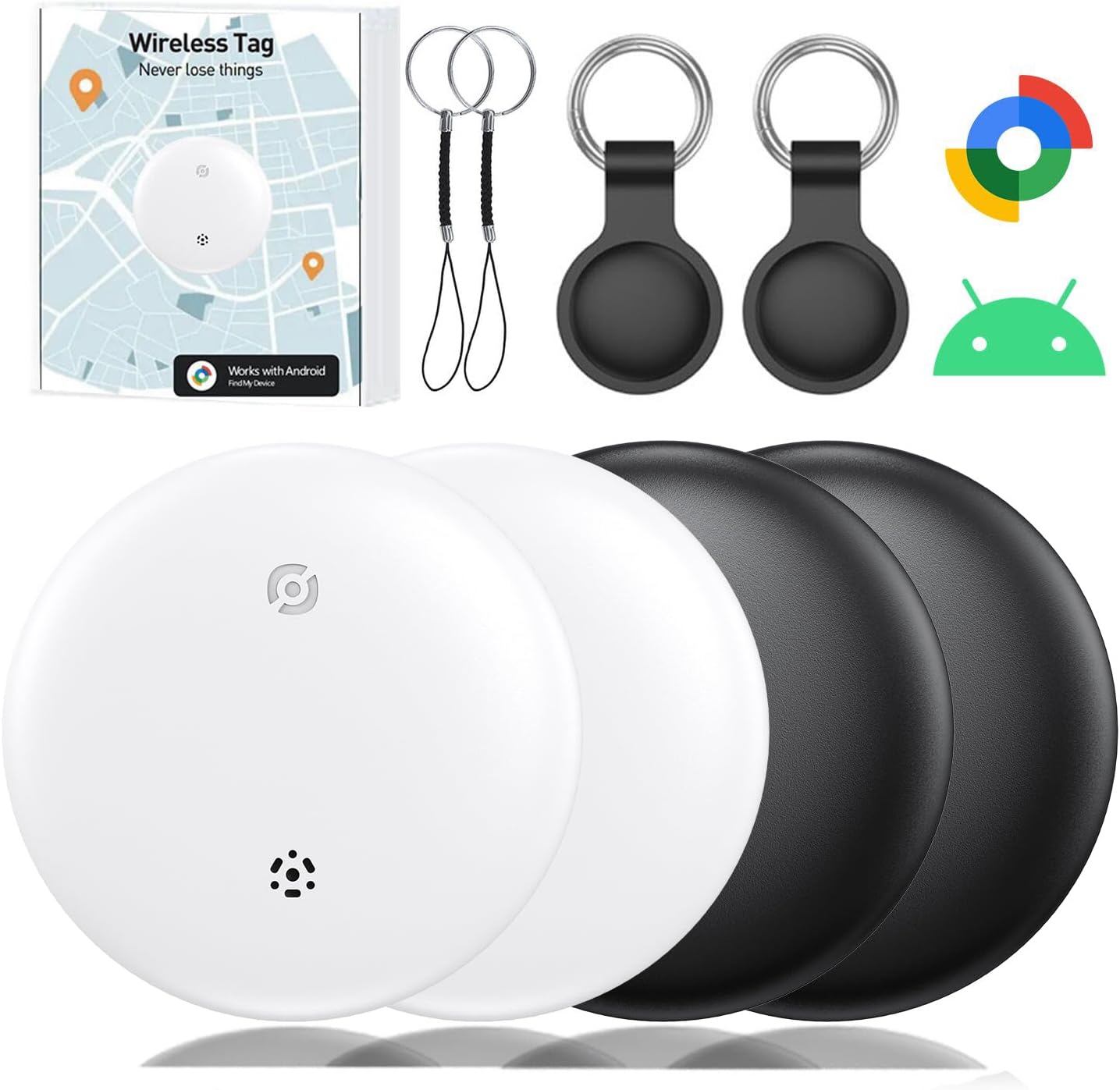 Bluetooth Smart Tags for Android,Air Tracker Tags-4 Pack Android,Keys Finder,Item Locator Works with Google Find Hub App(Android only),Android Tracker Tag for Keys,Luggages