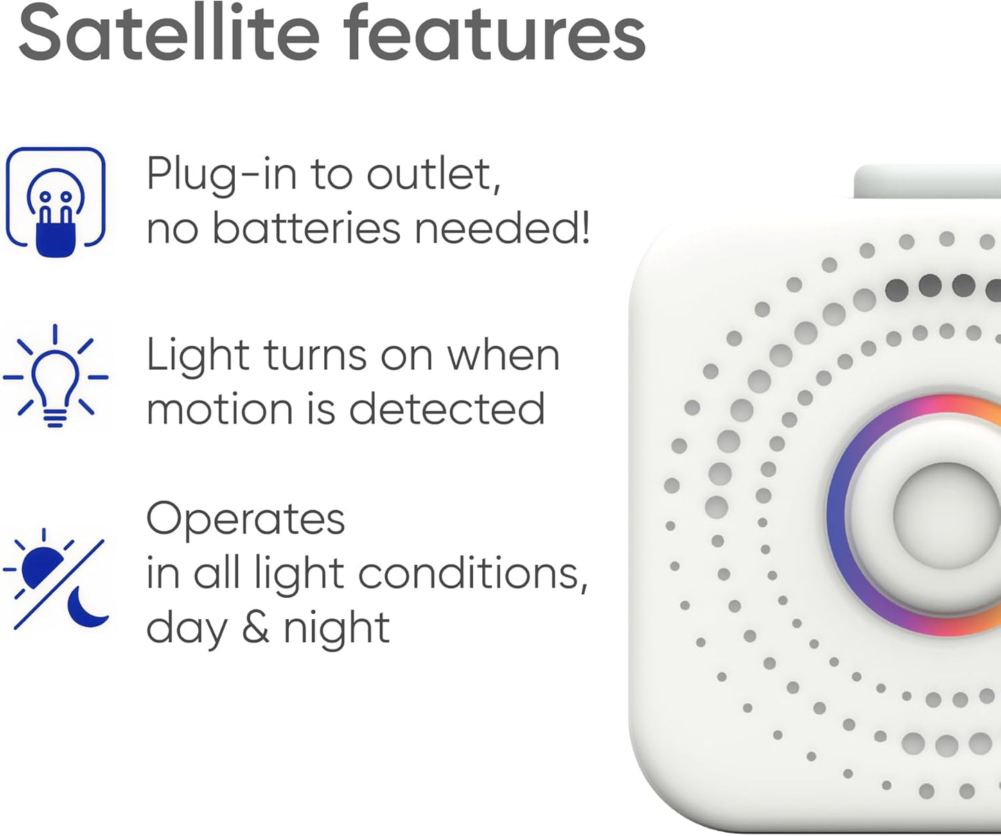 Satellite - Eliminate Dead Zones & Boost Signal - Motion & Light Detector - Works w/Nomo Smart Care System - 1 Pack