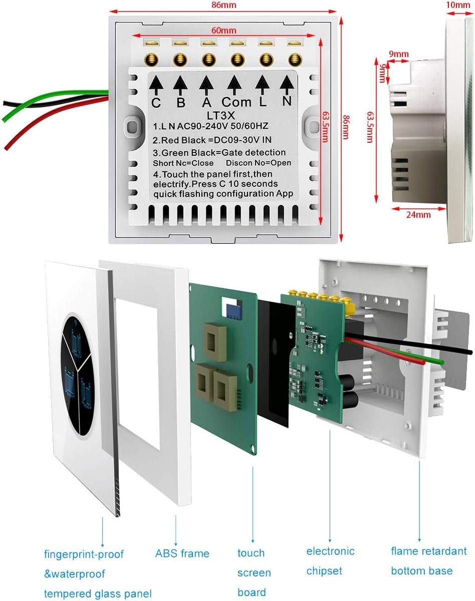 Wireless Garage Door Opener Remote WiFi Switch Universal Controlled by Smartphone for Automatic Gate Opener System (Without Door Sensor)