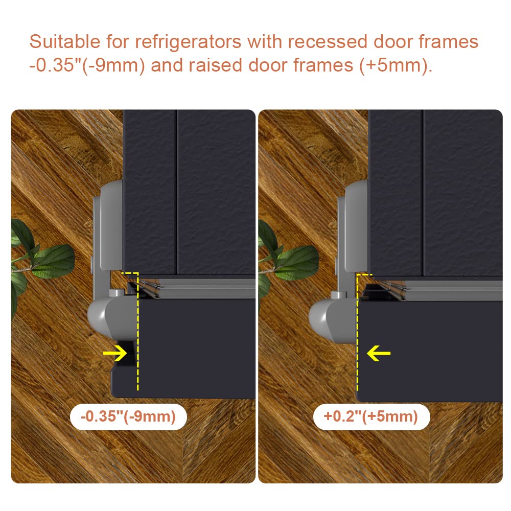 Mom's Choice Gold Awards Winner - EUDEMON 1 Pack Updated Child Proof Refrigerator/Fridge/Freezer Door Lock Apply to Max 1"(25mm) Sealing Strip for Toddlers and Kids, no Tools Need or Drill (Grey)