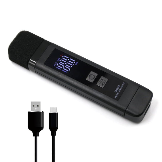 Digital Decibel Meter Sound Level Meter with LCD Display Decibel/MAX/Data Hold and Battery Indicator, 30~130dBA Pocket SPL Meter Sound Noise Monitor Rechargeable for Noisy Neighbors Factory Home