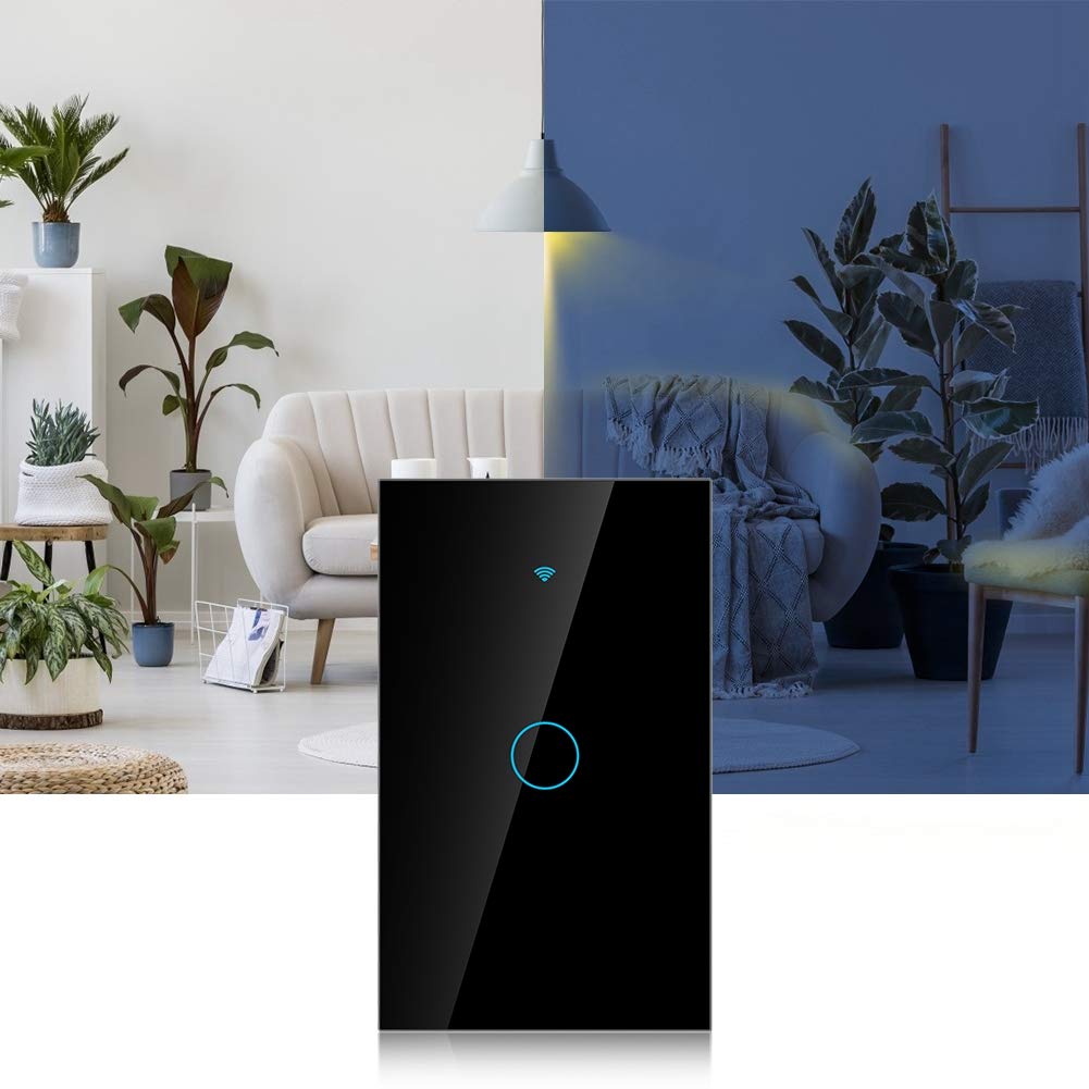 1-Way Smart Switch Wall Light Control Touch (US Black)