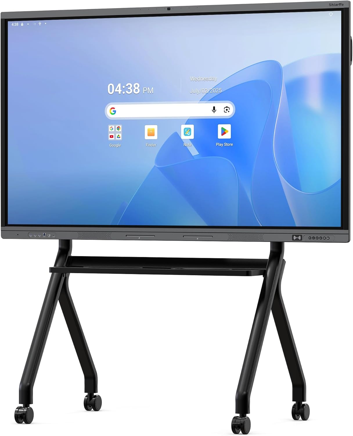 Shiarffe X5 Pro 4K 75 Inch Smart Board with Portable Stand, EDLA-Certified Digital Whiteboard, Touchscreen Interactive Display Built-in Camera for Classroom Office Hybrid Work Home, Android OS