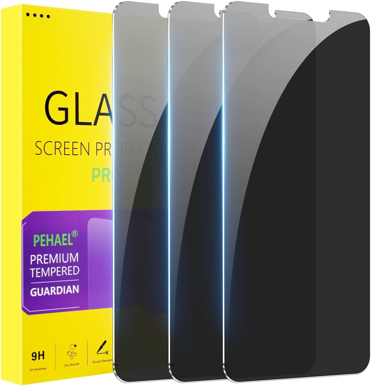 PEHAEL 3Pack for iPhone 11/iPhone XR Privacy Screen Protector Anti-Spy Tempered Glass Film 9H Hardness Easy Installation Bubble Free [6.1 inch]