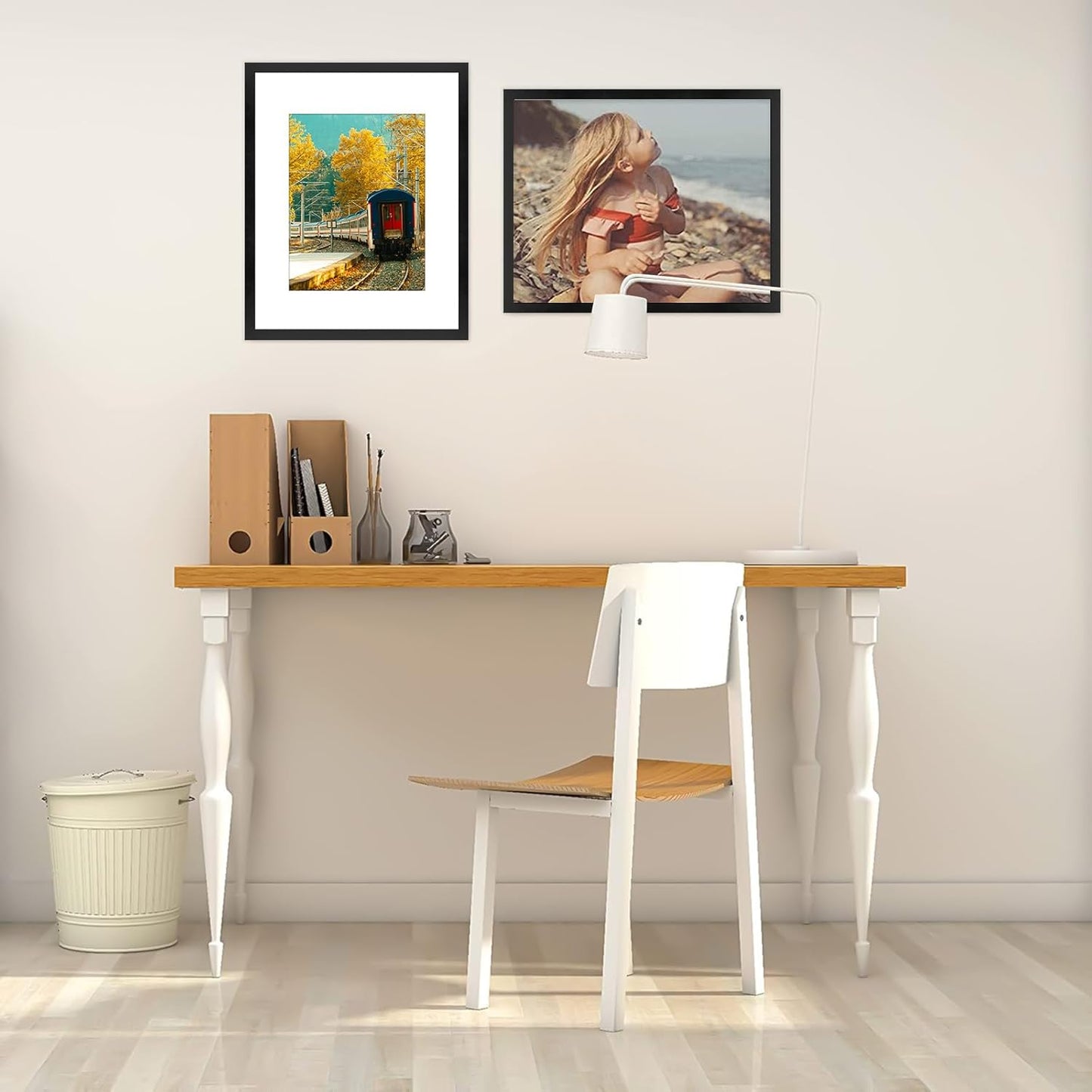 Golden State Art, 16X20 Picture Frame with Mat for 11X14 - High Definition Glass Wall Mounting Horizontal Vertical Display (Black, 2 Pack)