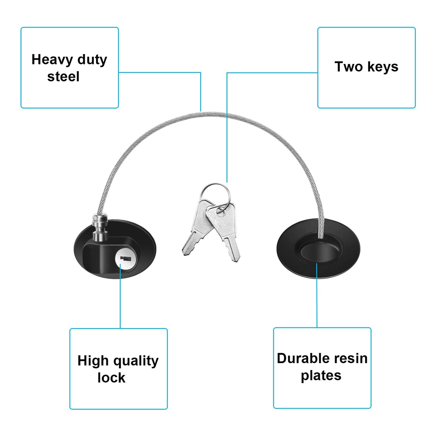 Hotop 4 Pack Cabinet Locks with Keys Mini Fridge Refrigerator Locks for Kids Toddlers Self Adhesive Child and Baby Proofing Safety for Deep Freezer Drawers Doors Latch(White and Black)