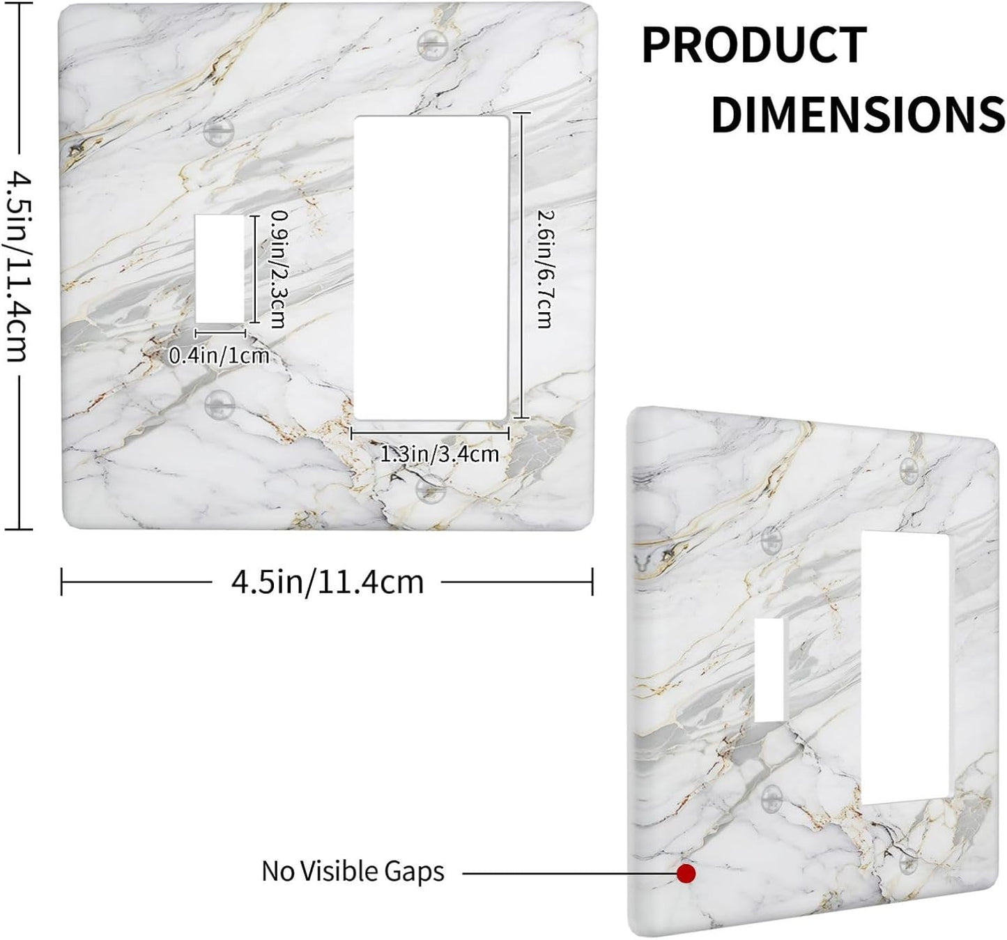 Outlet Covers Gray Gold Marble Abstract Modern Luxury 1 Toggle 1 Rocker Combo Light Switch Cover Plate Decorative Switch Plate Covers Electrical Wall Plate for Bedroom Home Decor