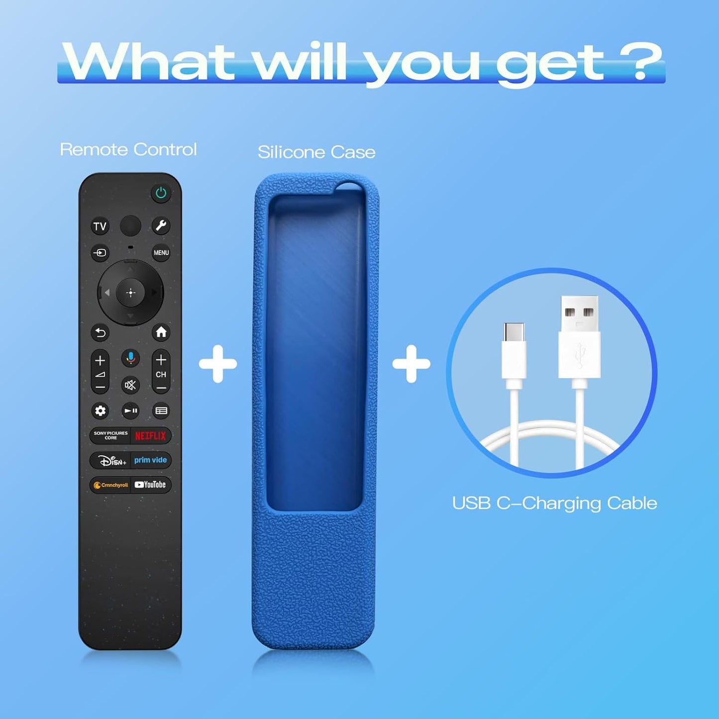 Voice Replacement for Sony TV Remote, for All 2019-2025 Sony Remote Control for Bravia Google/Android Smart 4K 8K LED OLED UHD TVs (with Backlit, Voice Control, Remote Finder and USB Changing)