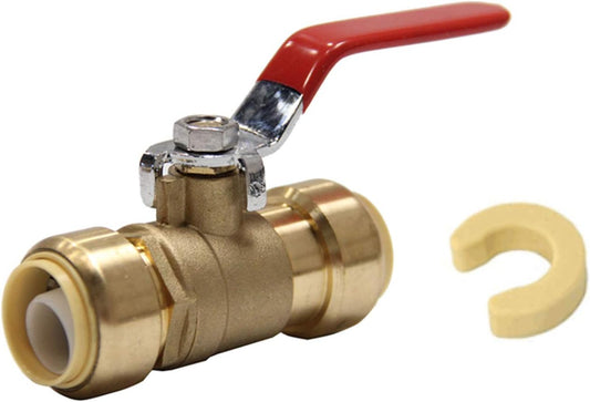 EFIELD 3/4 Inch Ball Valve for Push-Fit Valve Full Port Ball Valve With Disconnect Clip, UPC Certified 1 Piece,(PF-VALVE012)