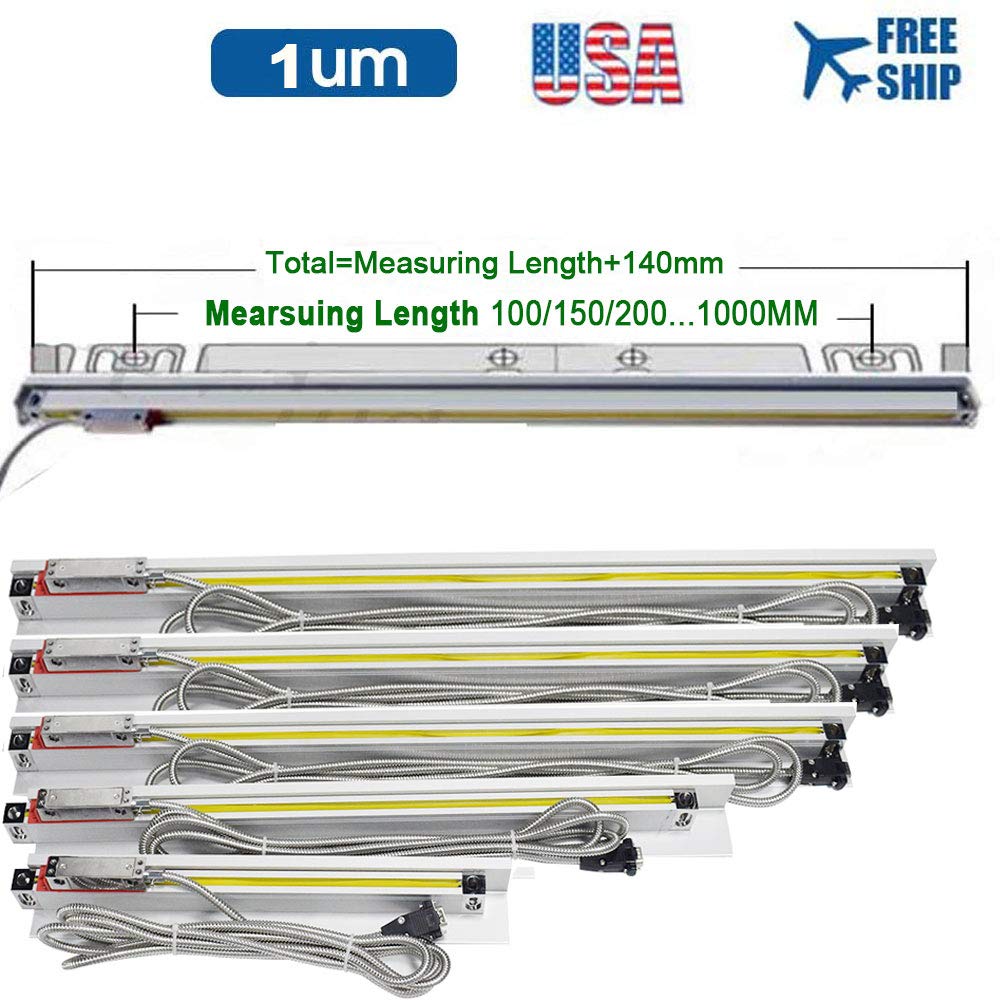 TOAUTO Digital Readout DRO 400mm 16", LCD Display 1um Glass Linear Scale Meter for CNC Milling Lathe EDM Machine