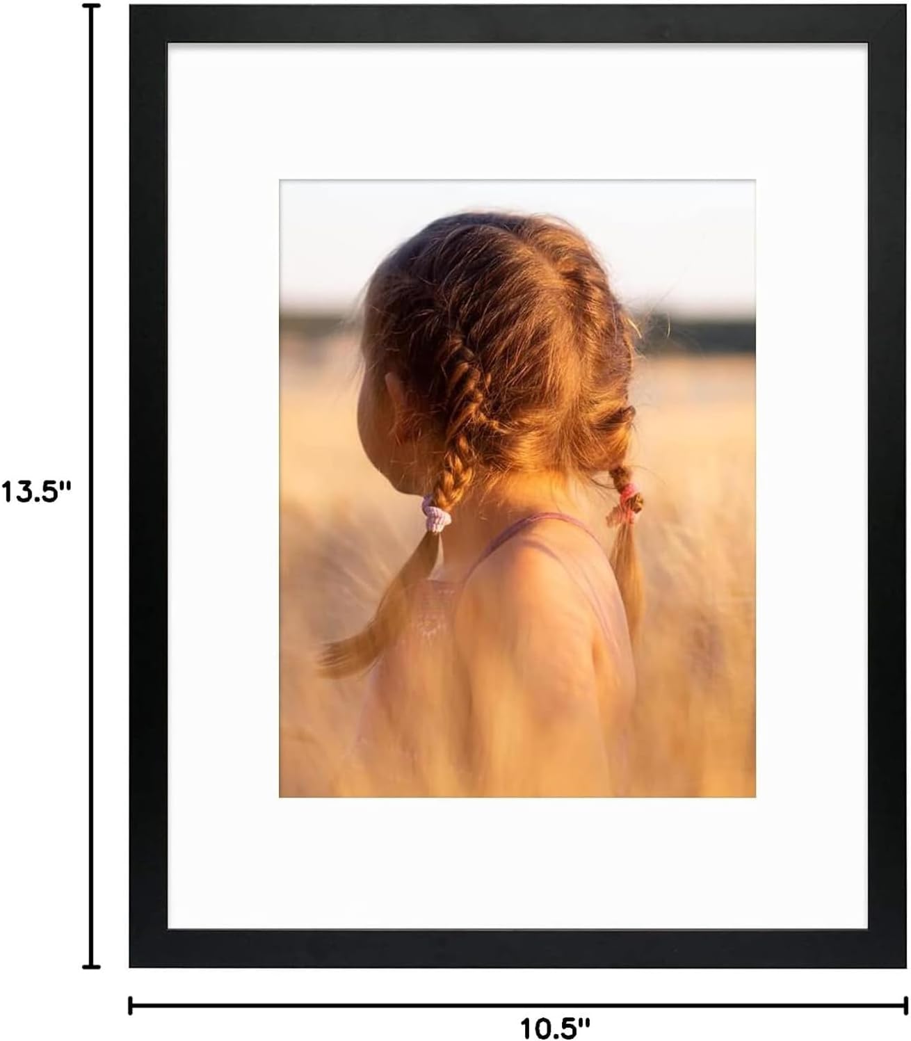 Golden State Art, Simple and Stylish Picture Frame with Mat & Real Glass Vertical Horizontal Display (16x20, Black)
