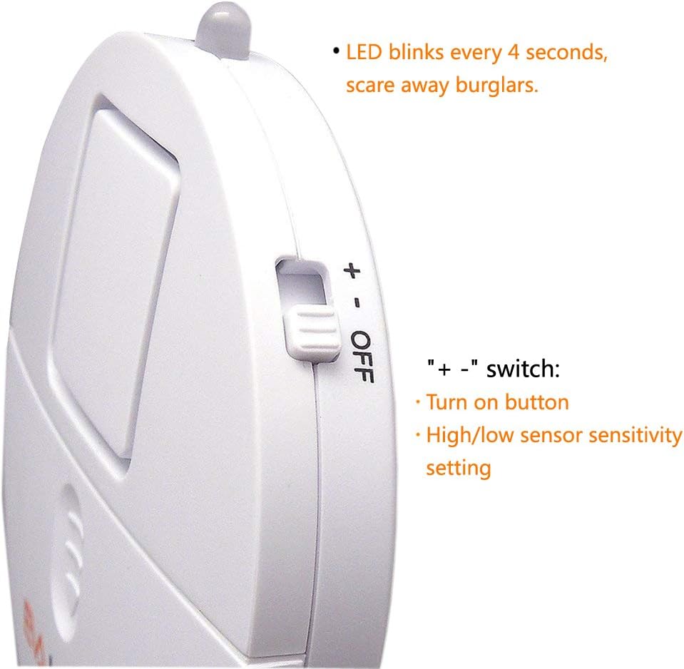 EVA LOGIK Modern Ultra-Thin Window Alarm with Loud 120dB Sound and Vibration Sensors Compatible with Virtually Any Window, Glass Break Alarm Perfect for Home, Office, Dorm Room- 4 Pack