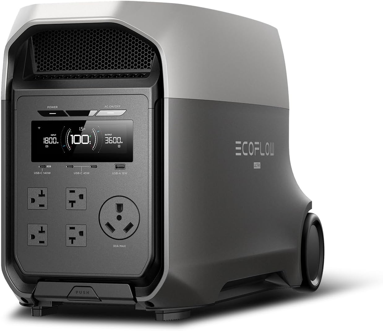 EF ECOFLOW DELTA 3 Ultra Portable Power Station, 3072Wh LiFePO4 Battery, 3600W (Surge 7200W) Output Home Power, Solar Generator for Home Use, Camping Accessories, Emergencies & RV Backup