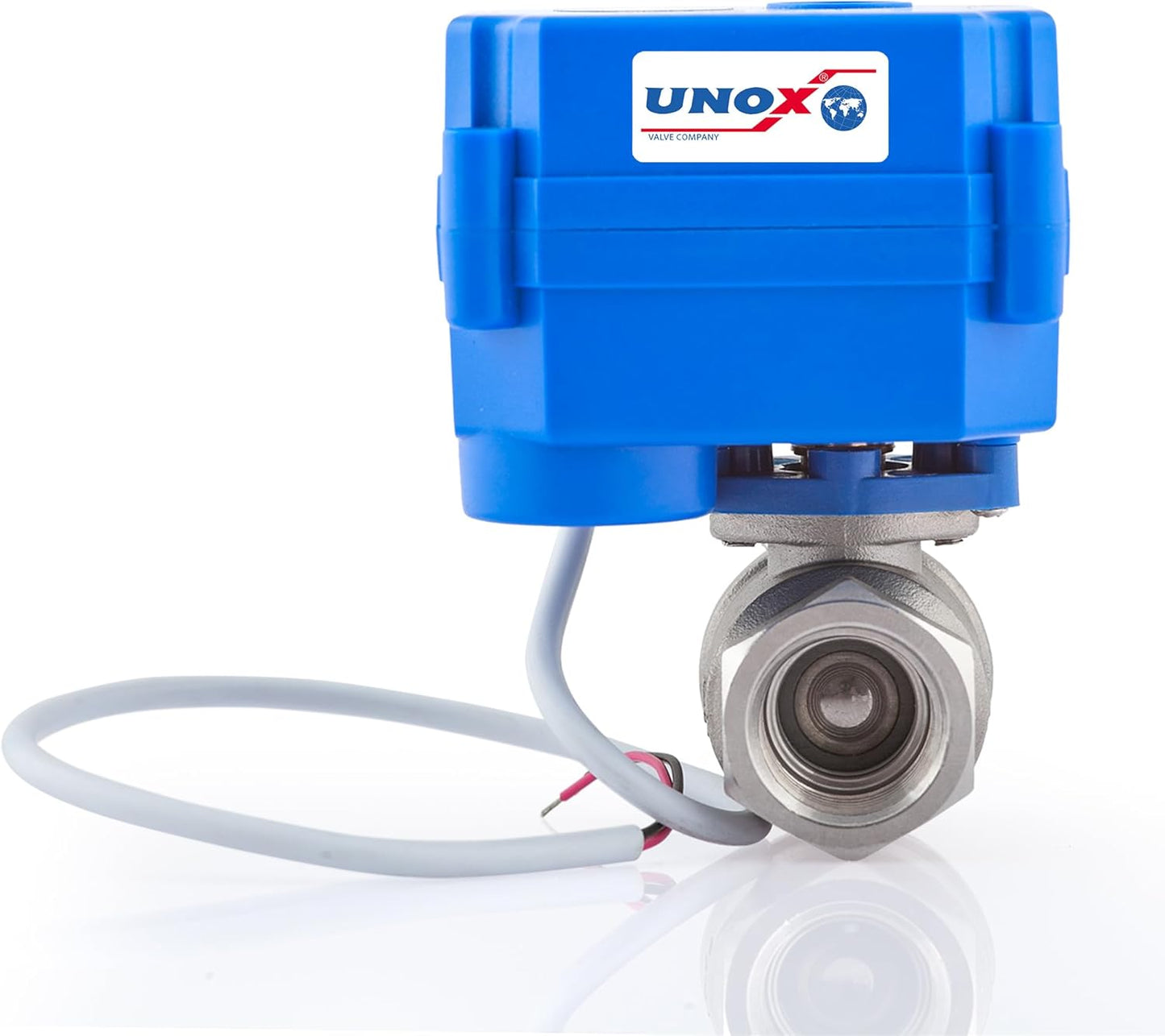 UNOX 1/2 Motorized Ball Valve Stainless Steel AISI304 - Electric Water Valve 9-24V AC/DC and 2 Wire Auto Return Setup - Automatic Main Water Electric Shut off Valve - Ball Valves