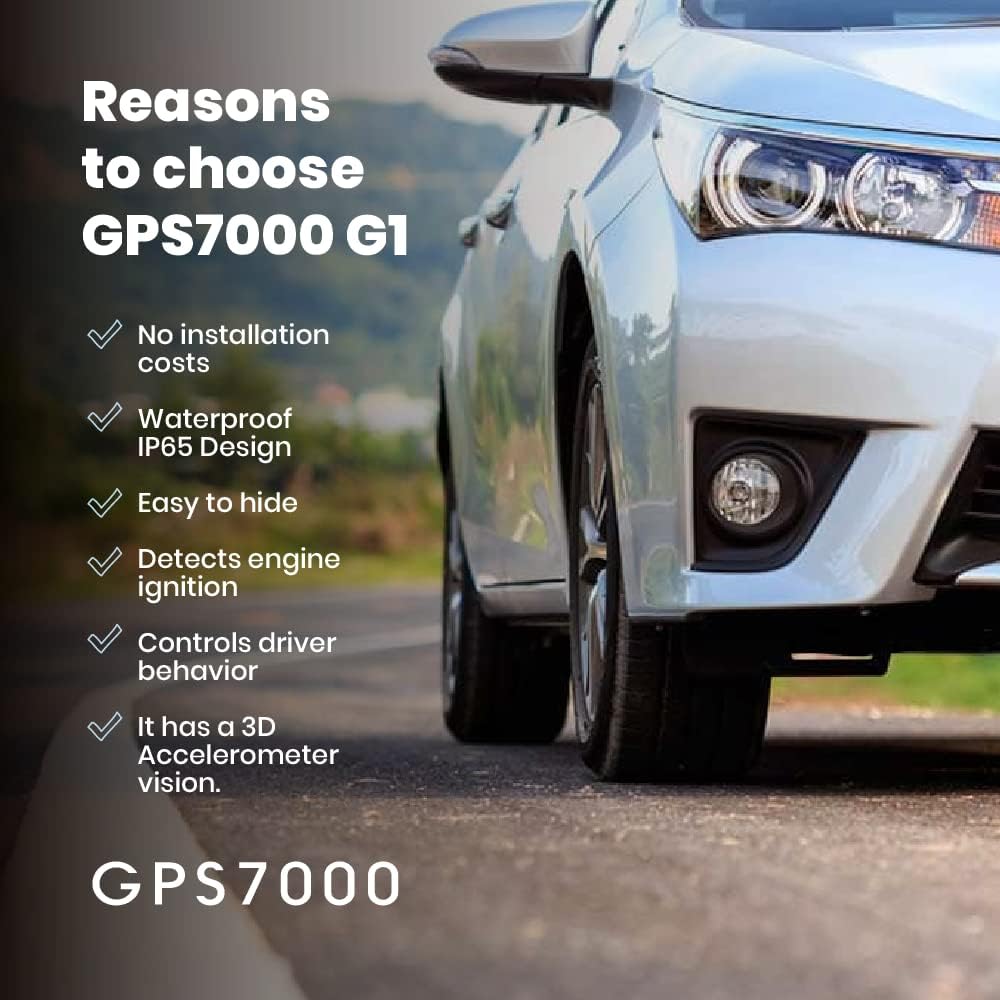 GPS7000 Hidden Vehicle GPS Tracker for Vehicles | 30 Days Service Included | 4G Car GPS Tracker Device | Easy Self-Installation | Real-Time Vehicle Tracking | Optional Renewal, No Mandatory Fees