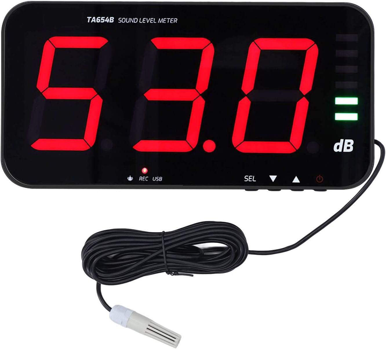 Pssopp 13in Screen Sound Level Meter, Digital Decibel Reader with Adjustable Brightness and Alarm Function, for Environmental Noise Monitoring
