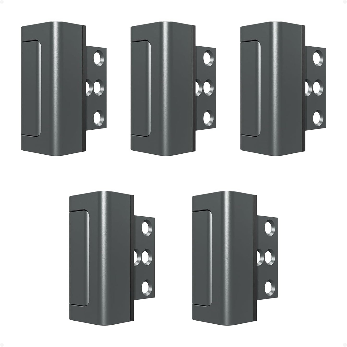 5Pack Home Security Door Reinforcement Lock Childproof, Door Locks for Kids Safety, Door Lock Latch Stopper for Front Door Inside Top of Door, Aluminum Construction Finish