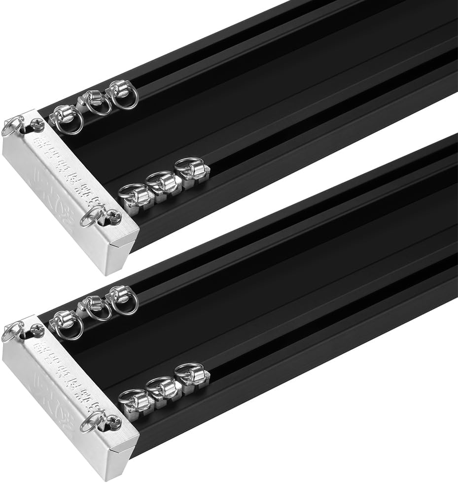 ZSHINE Heavy-Duty Curtain Conjoined Double Track rails Ceiling Mounting for Living Room Bedroom Room Divider (Black 6.6ft 2sets)