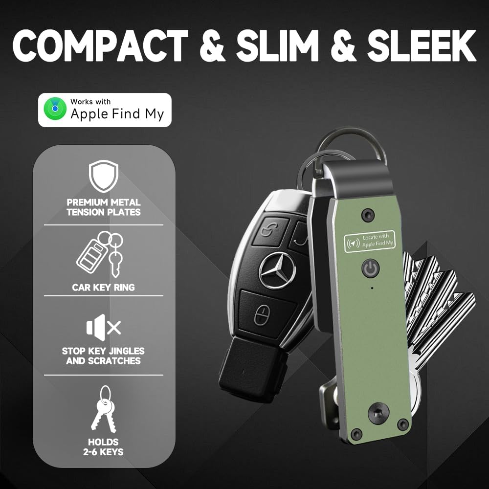 Key Organizer Men's Keychains with Smart Tracker, Key Finder, Compact Key Holder -Minimalist Key Case Metal Car Key Chain