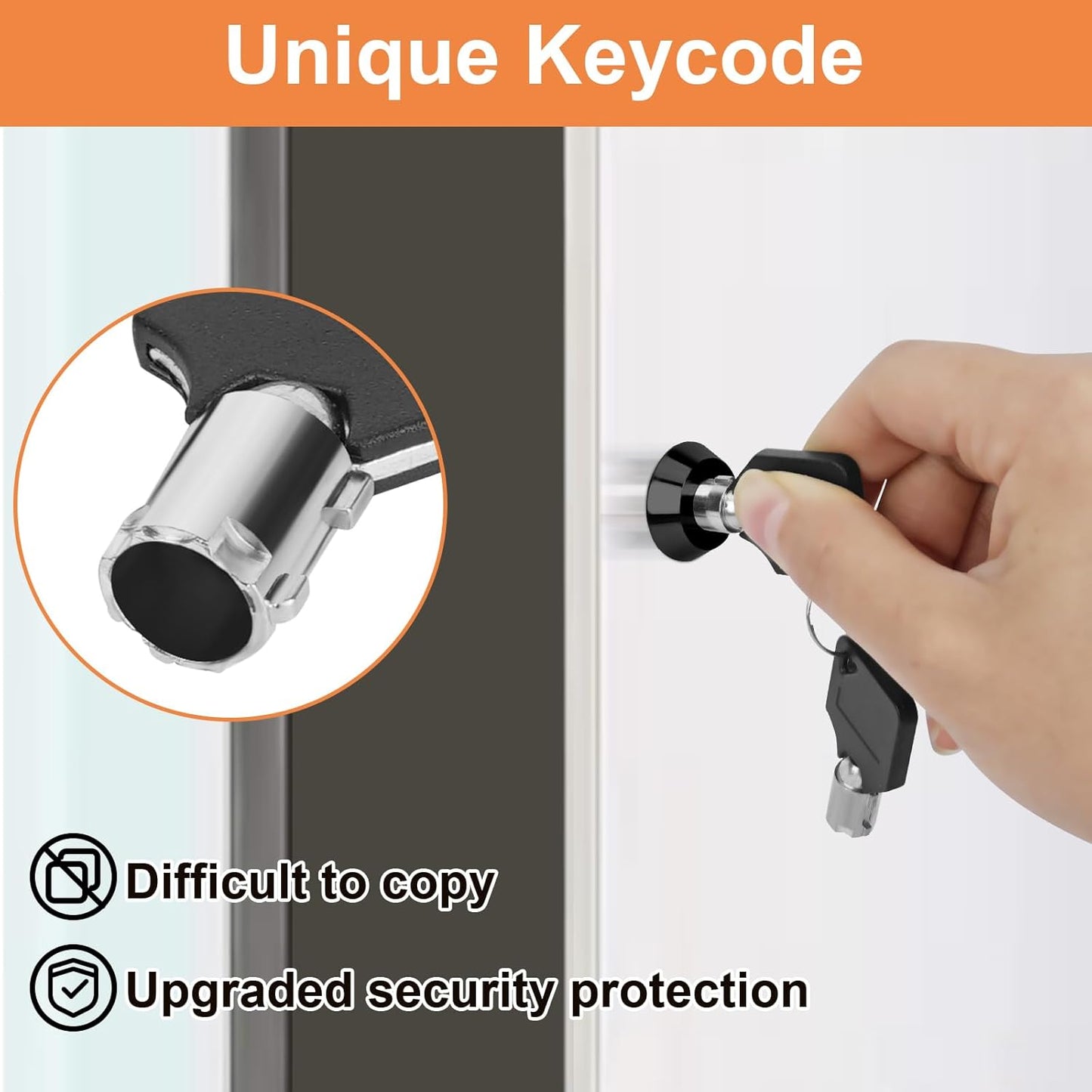 Cam Locks RV Storage Lock Keyed Alike Black Finish,8 Pack 7/8" Cylinder for RV Compartment, Toolbox Trailer Replacement Set with 16 Keys(8, Black 7/8 Inch)